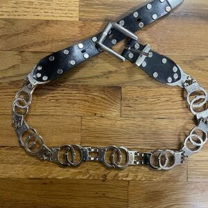 Black Leather HANDCUFF Belt